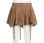 Clothing Manufacturers For Small Orders Women'S Irregular Skirt Zipper Brown Low Waist Skirt With Belt