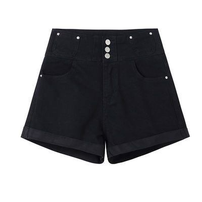 BEIANJI Knitted High Waisted Ladies Casual Denim Shorts