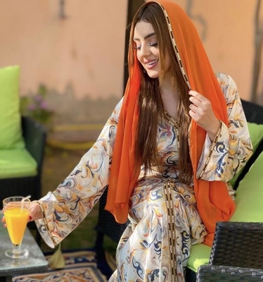 Oem Clothing Manufacturer Women'S Muslim Dress Beaded Long Sleeve Loose Robe Dubai Abaya Dress